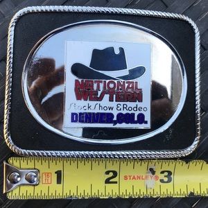 Denver Stockshow retro promo belt buckle